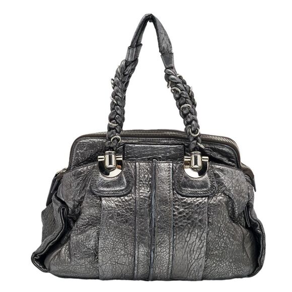 Chloe Silver Leather Heloise Satchel - Picture 1 of 4